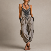 ERMINILDE | Kombinezon boho haftowany