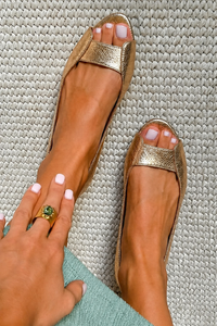 ADELINA | Złote Sandały Comfort Chic